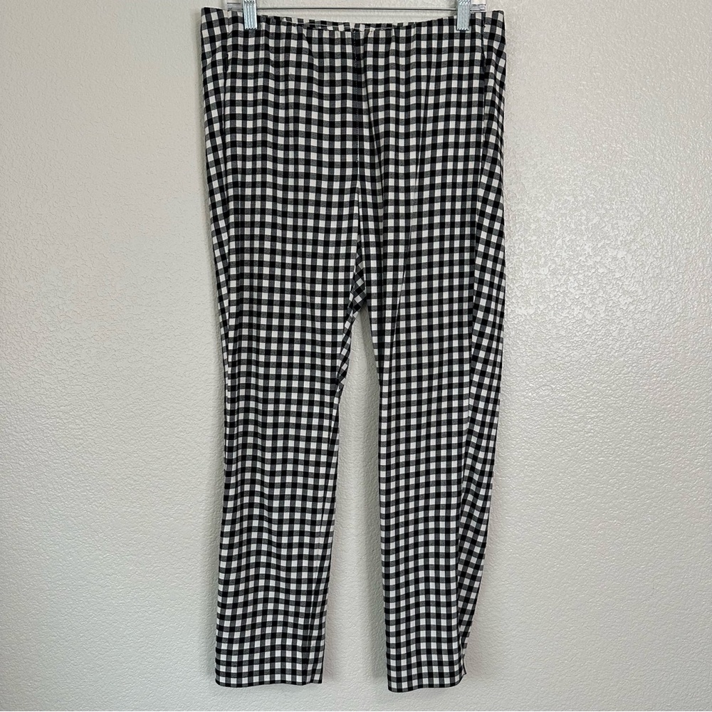 J. Jill Essential Cotton Stretch Gingham Pull On Pants, Size 8